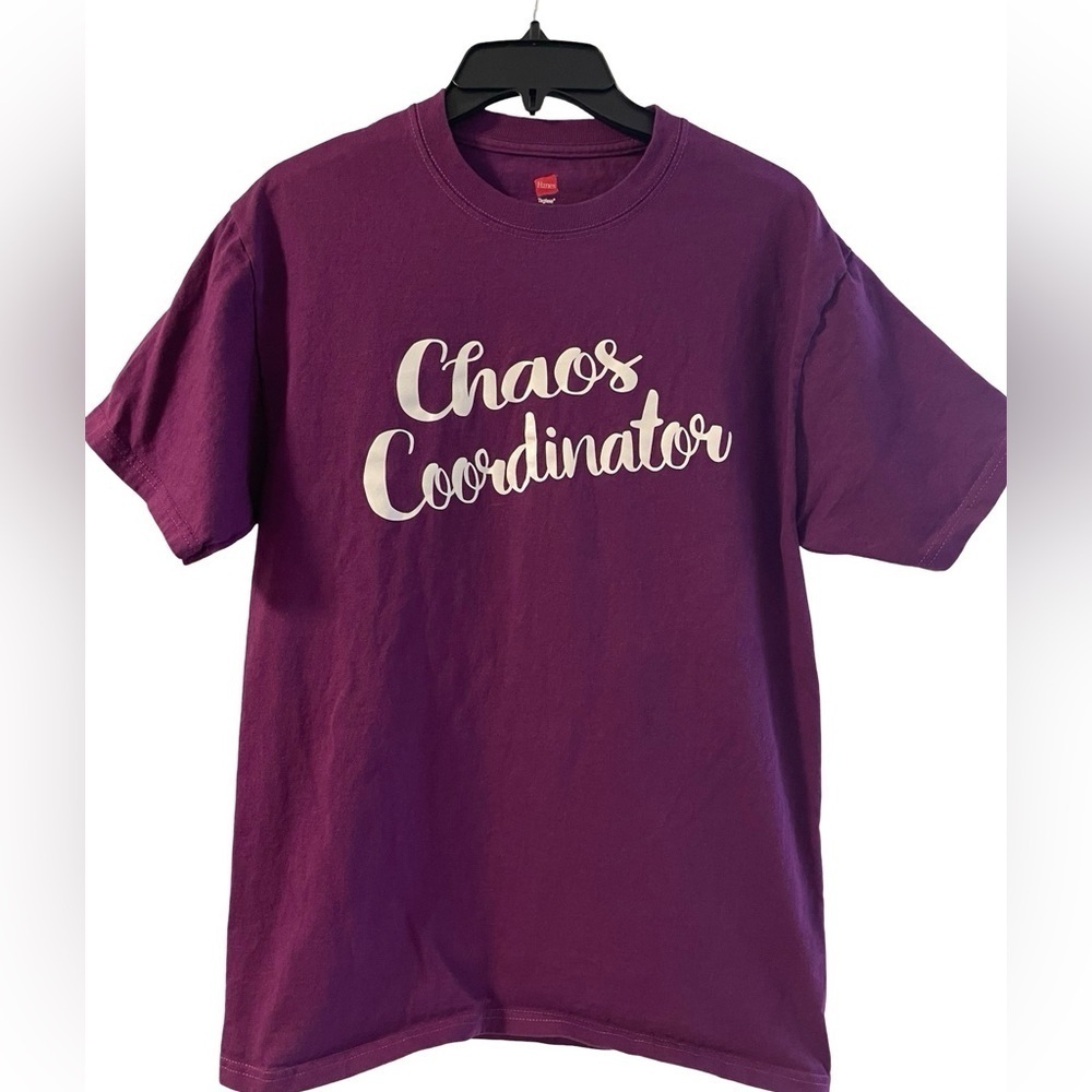 Chaos Coordinator Hanes Purple Medium Short Sleeve Shirt Size Medium